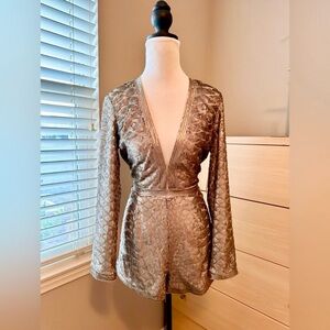 SAYLOR Silver Sequin Jumpsuit